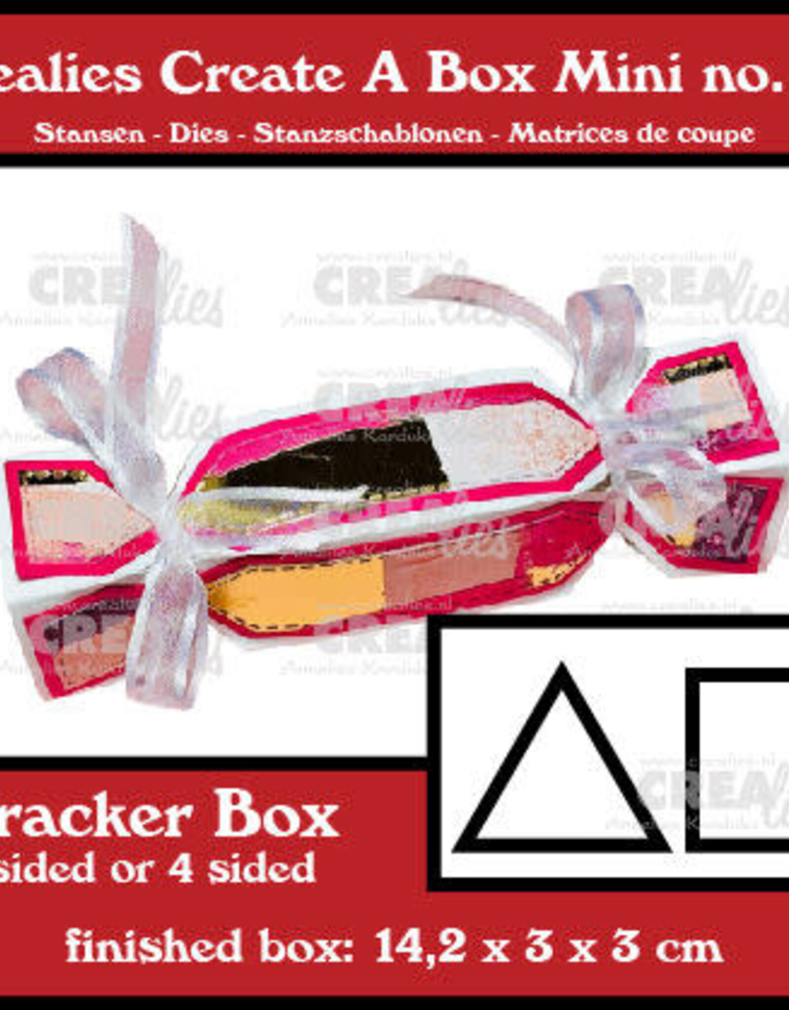 Crealies Crealies Create A Box Mini stansen no. 32, Cracker (3 & 4 kantig) mini CCABM32
