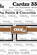 Crealies Crealies Cardzz stansen no. 335, Twist & Pop A7, Panelen & Leporello & Miniboekje Postzegel CLCZ335