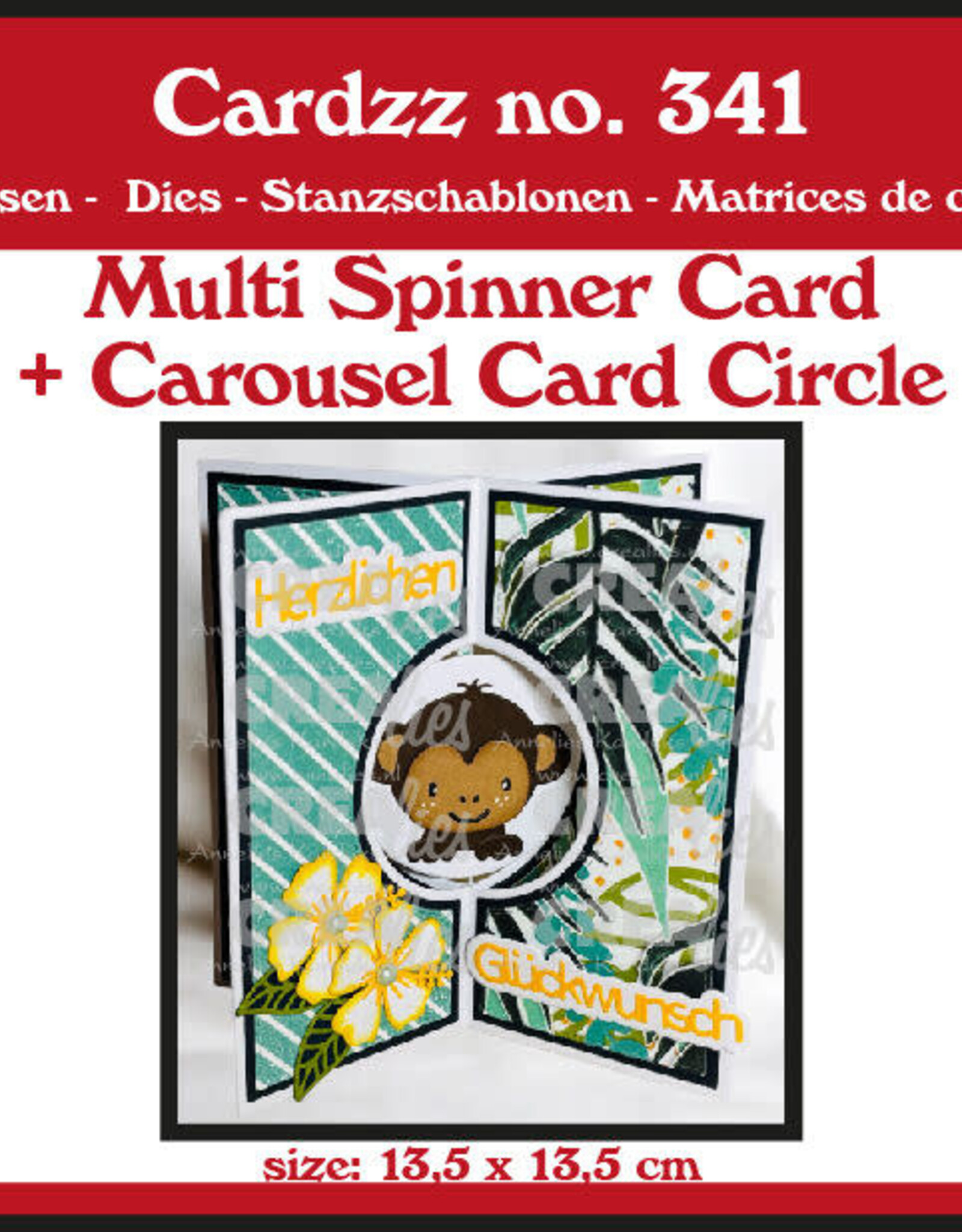 Crealies Crealies Cardzz stansen no. 341, Multi Draaikaart + Carrouselkaart Cirkel  CLCZ341