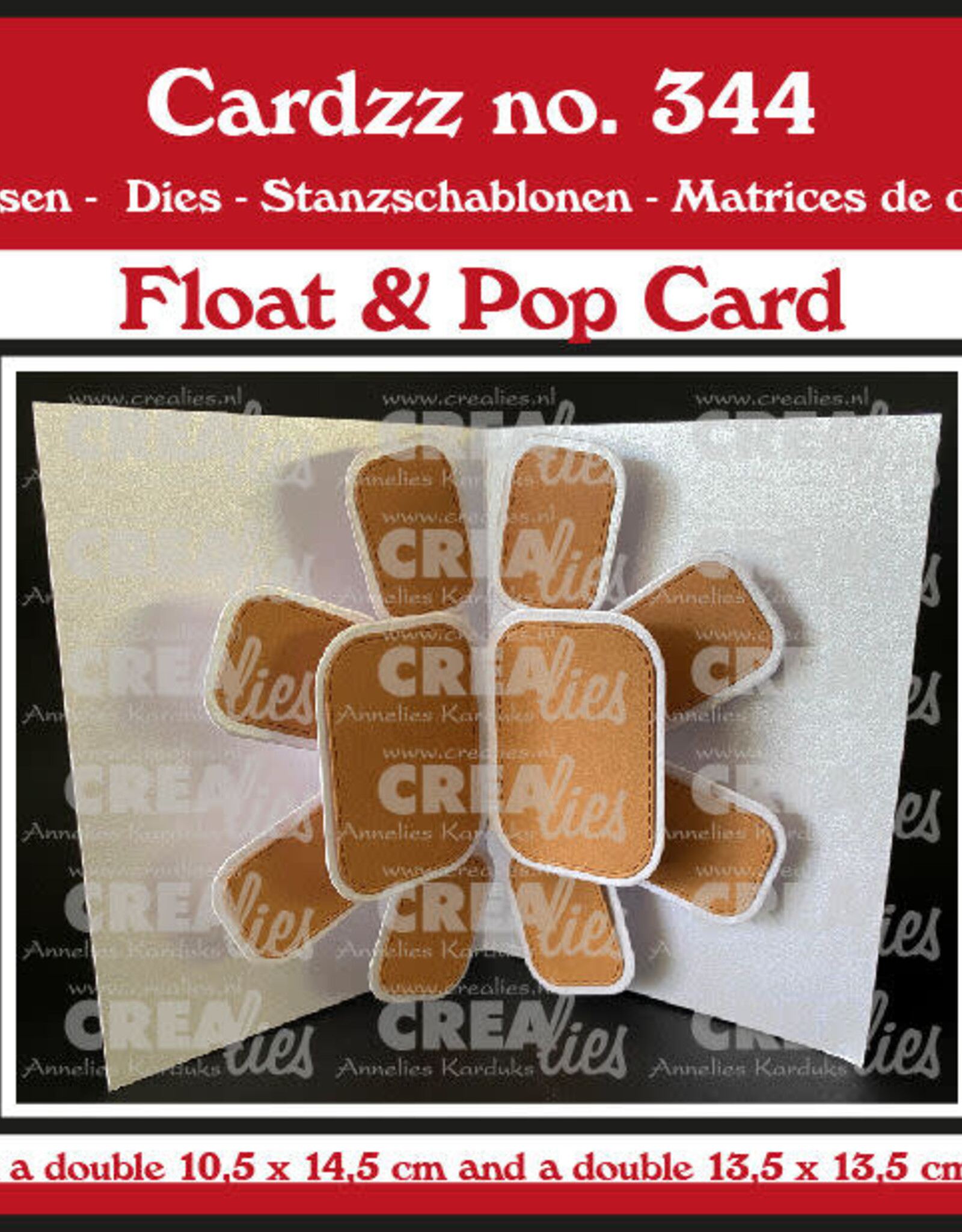 Crealies Crealies Cardzz stansen no. 344, Zweef & Pop up kaart  CLCZ344
