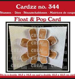 Crealies Crealies Cardzz stansen no. 344, Zweef & Pop up kaart  CLCZ344