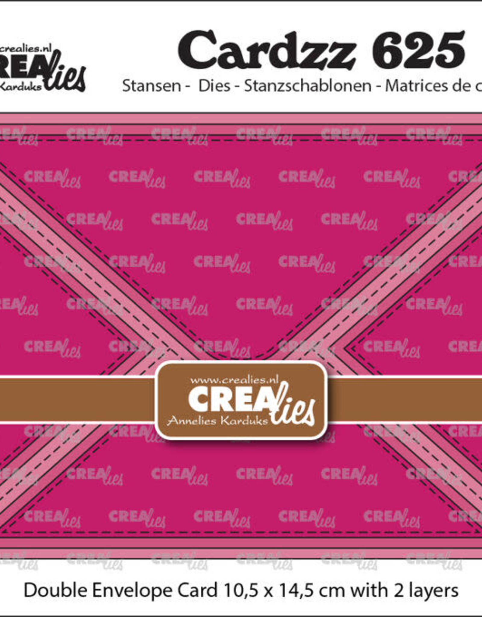 Crealies Crealies Cardzz stansen no. 625, Dubbele Envelopkaart rechthoekig  CLCZ625