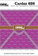 Crealies Crealies Cardzz stansen no. 626, Dubbele Envelopkaart vierkant  CLCZ626