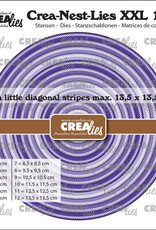 Crealies Crealies Crea-Nest-Lies XXL stansen no. 166, Cirkels met kleine schuine streepje  CLNestXXL166
