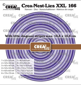 Crealies Crealies Crea-Nest-Lies XXL stansen no. 166, Cirkels met kleine schuine streepje  CLNestXXL166