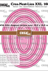 Crealies Crealies Crea-Nest-Lies XXL stansen no. 168, Ovalen met kleine schuine streepjes