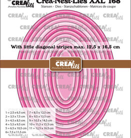 Crealies Crealies Crea-Nest-Lies XXL stansen no. 168, Ovalen met kleine schuine streepjes