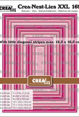 Crealies Crealies Crea-Nest-Lies XXL stansen no. 169, Rechthoeken met kleine schuine streepjes