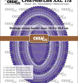 Crealies Crealies Crea-Nest-Lies XXL stansen no. 172, Ovalen met postzegelrand
