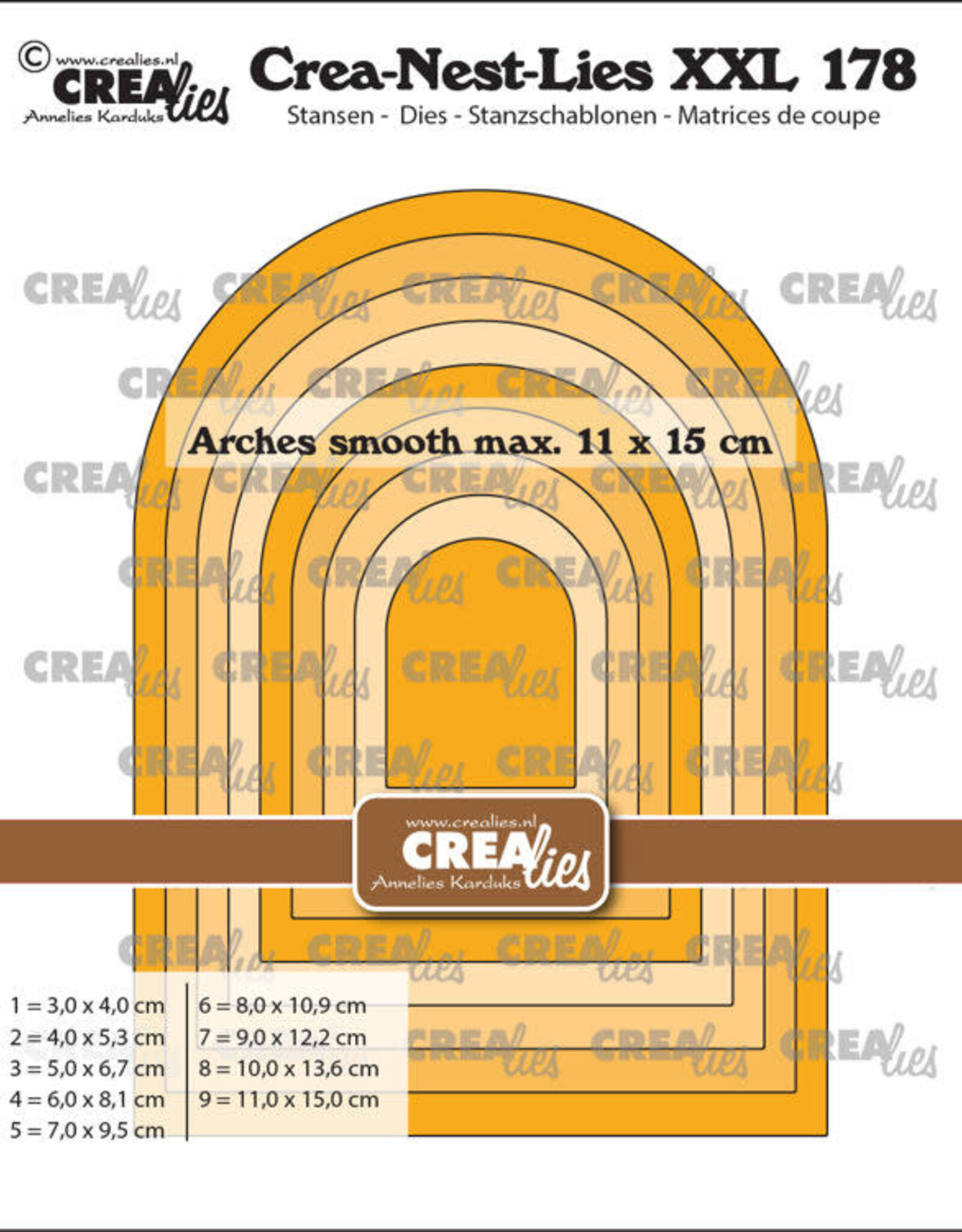 Crealies Crealies Crea-Nest-Lies XXL stansen no. 178, Bogen glad (past onder XXL176)