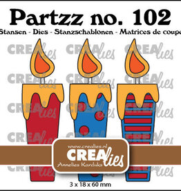 Crealies Crealies Partzz stansen no. 102, 3 Kaarsen
