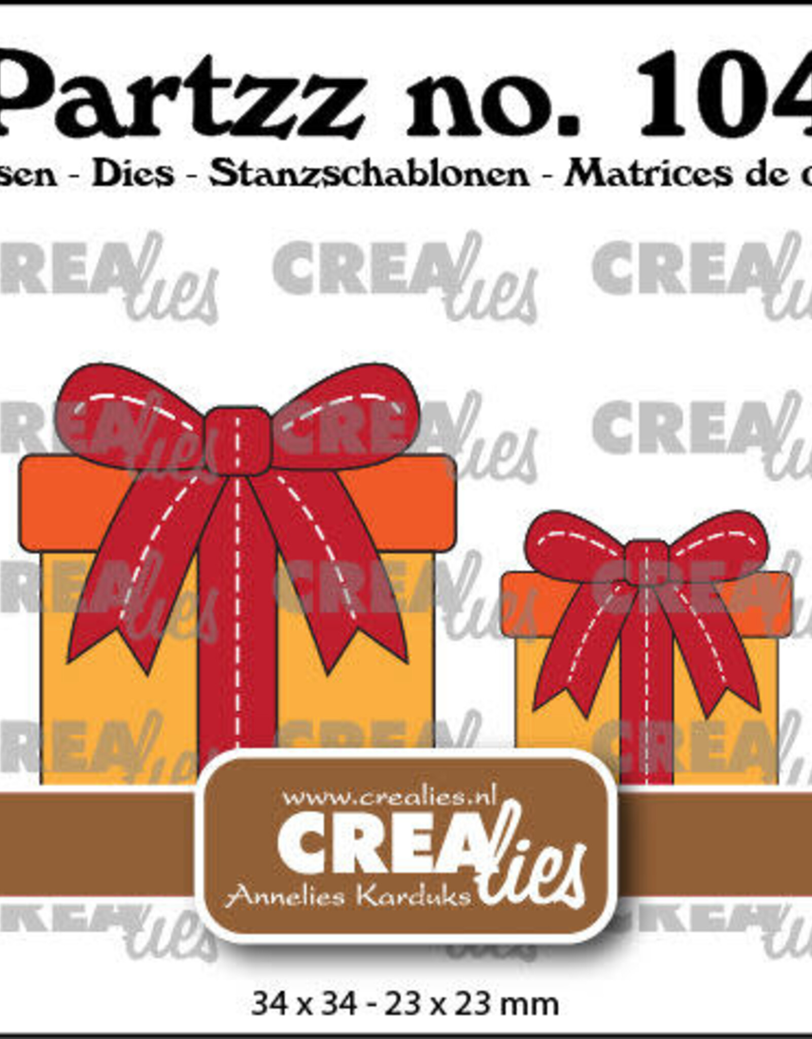 Crealies Crealies Partzz stansen no. 104, Cadeau middel en klein