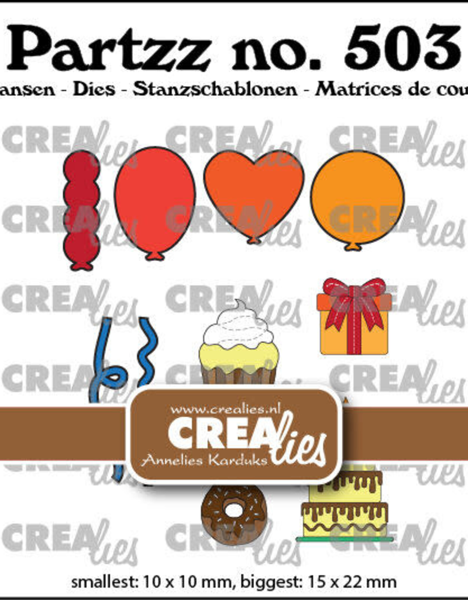 Crealies Crealies Partzz stansen no. 503, Mini Verjaardag