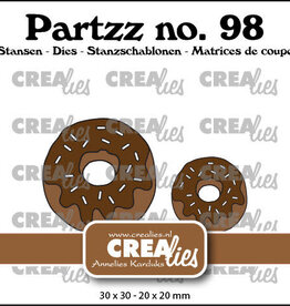 Crealies Crealies Partzz stansen no. 98, Donut middel en klein
