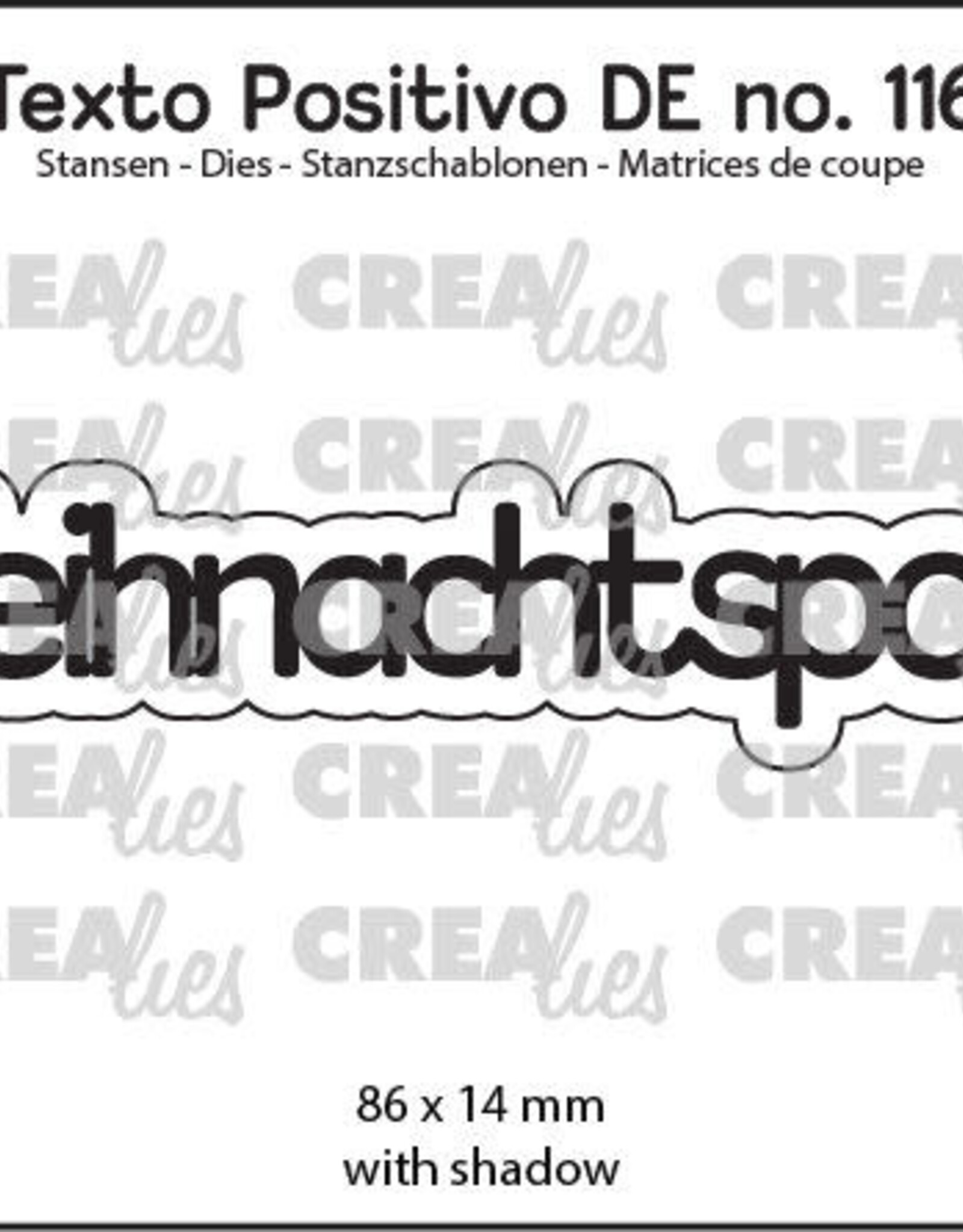 Crealies Crealies Texto Positivo Stanzschablonen no. 116, Weihnachtspost