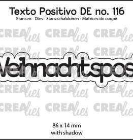 Crealies Crealies Texto Positivo Stanzschablonen no. 116, Weihnachtspost