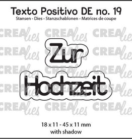 Crealies Crealies Texto Positivo Stanzschablonen no. 19, Zur Hochzeit