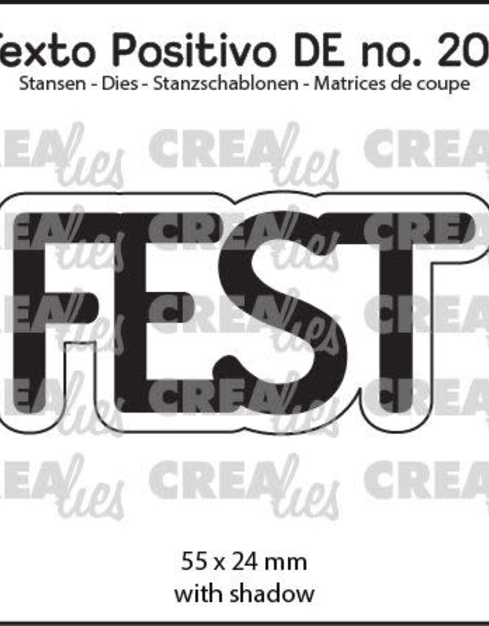 Crealies Crealies Texto Positivo Stanzschablonen no. 202, FEST