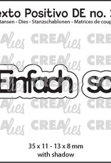 Crealies Crealies Texto Positivo Stanzschablonen no. 23, Einfach so