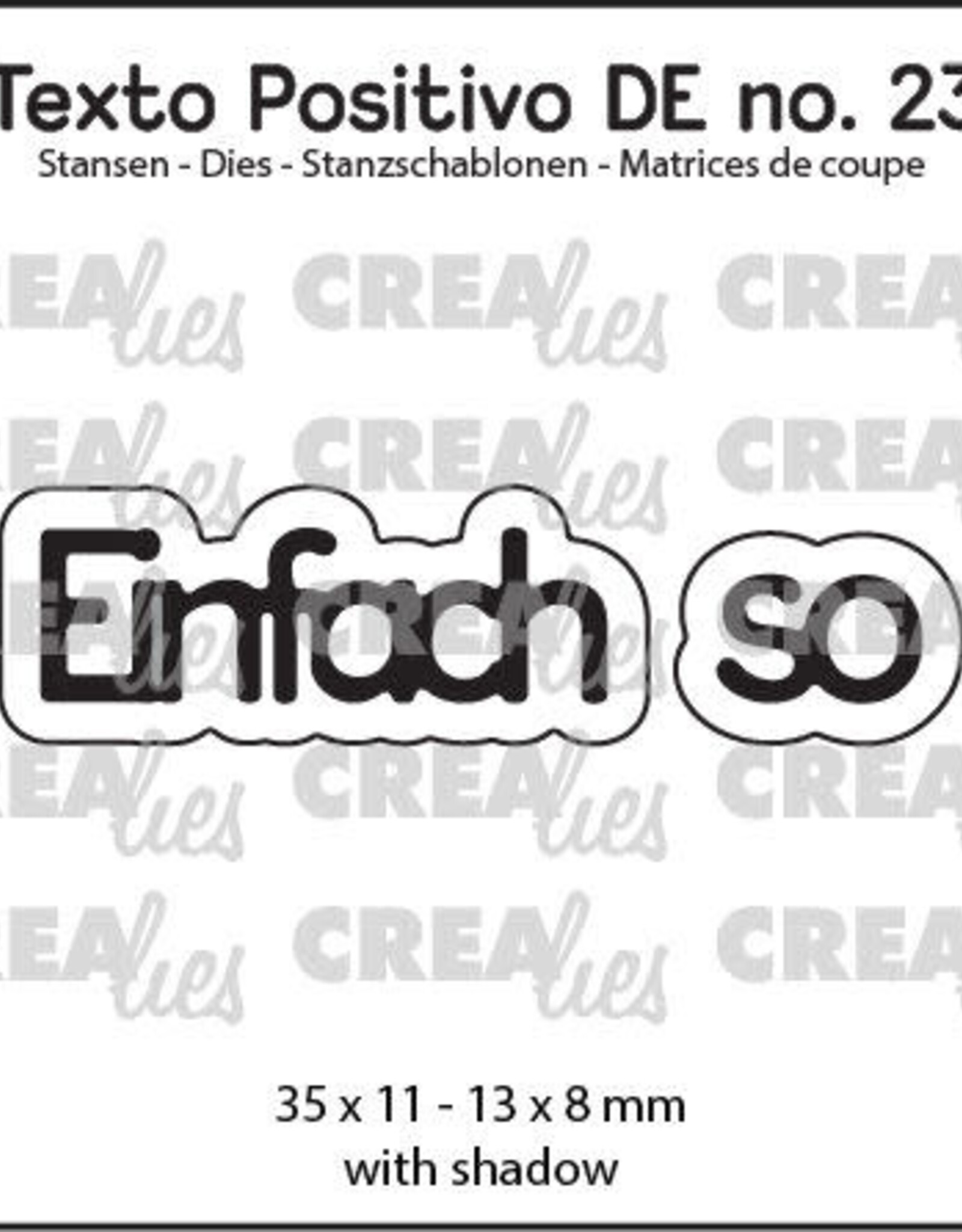 Crealies Crealies Texto Positivo Stanzschablonen no. 23, Einfach so