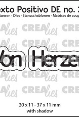 Crealies Crealies Texto Positivo Stanzschablonen no. 24, Von Herzen