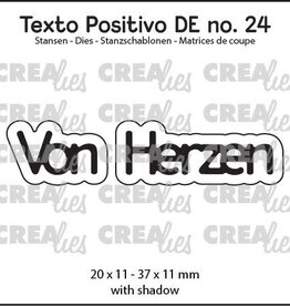 Crealies Crealies Texto Positivo Stanzschablonen no. 24, Von Herzen