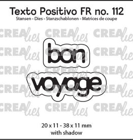 Crealies Crealies Texto Positivo Matrice de coupe no. 112, bon voyage