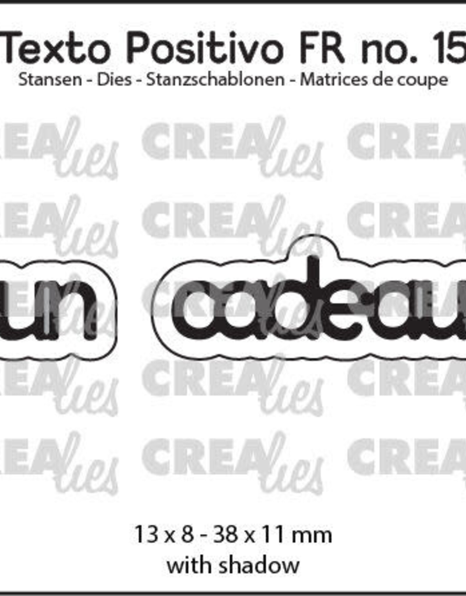 Crealies Crealies Texto Positivo Matrice de coupe no. 15, un cadeau