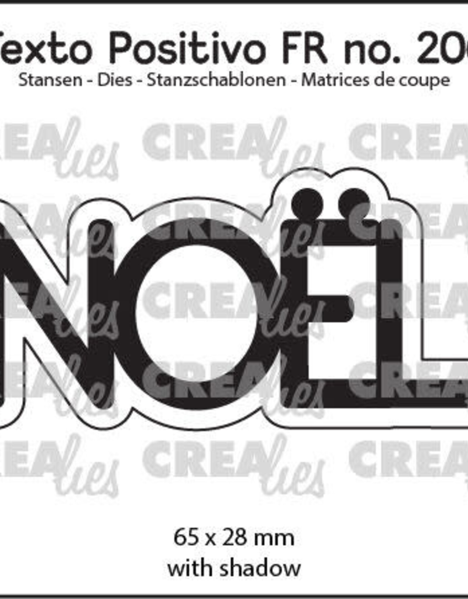 Crealies Crealies Texto Positivo Matrice de coupe no. 206, NOËL