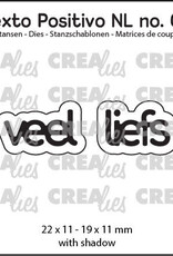 Crealies Crealies Texto Positivo stansen no. 08, veel liefs