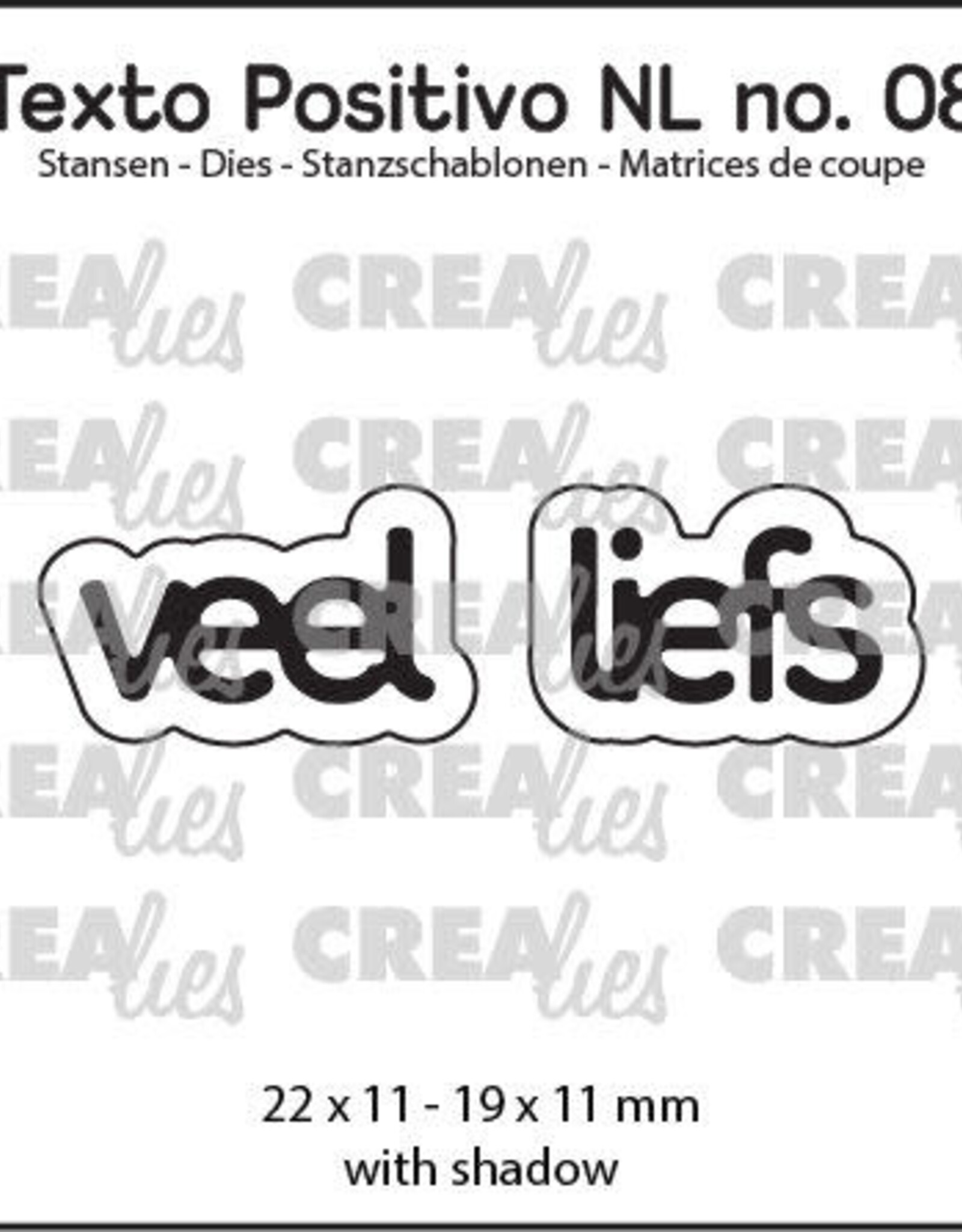 Crealies Crealies Texto Positivo stansen no. 08, veel liefs