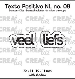 Crealies Crealies Texto Positivo stansen no. 08, veel liefs
