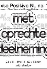 Crealies Crealies Texto Positivo stansen no. 101, met oprechte deelneming