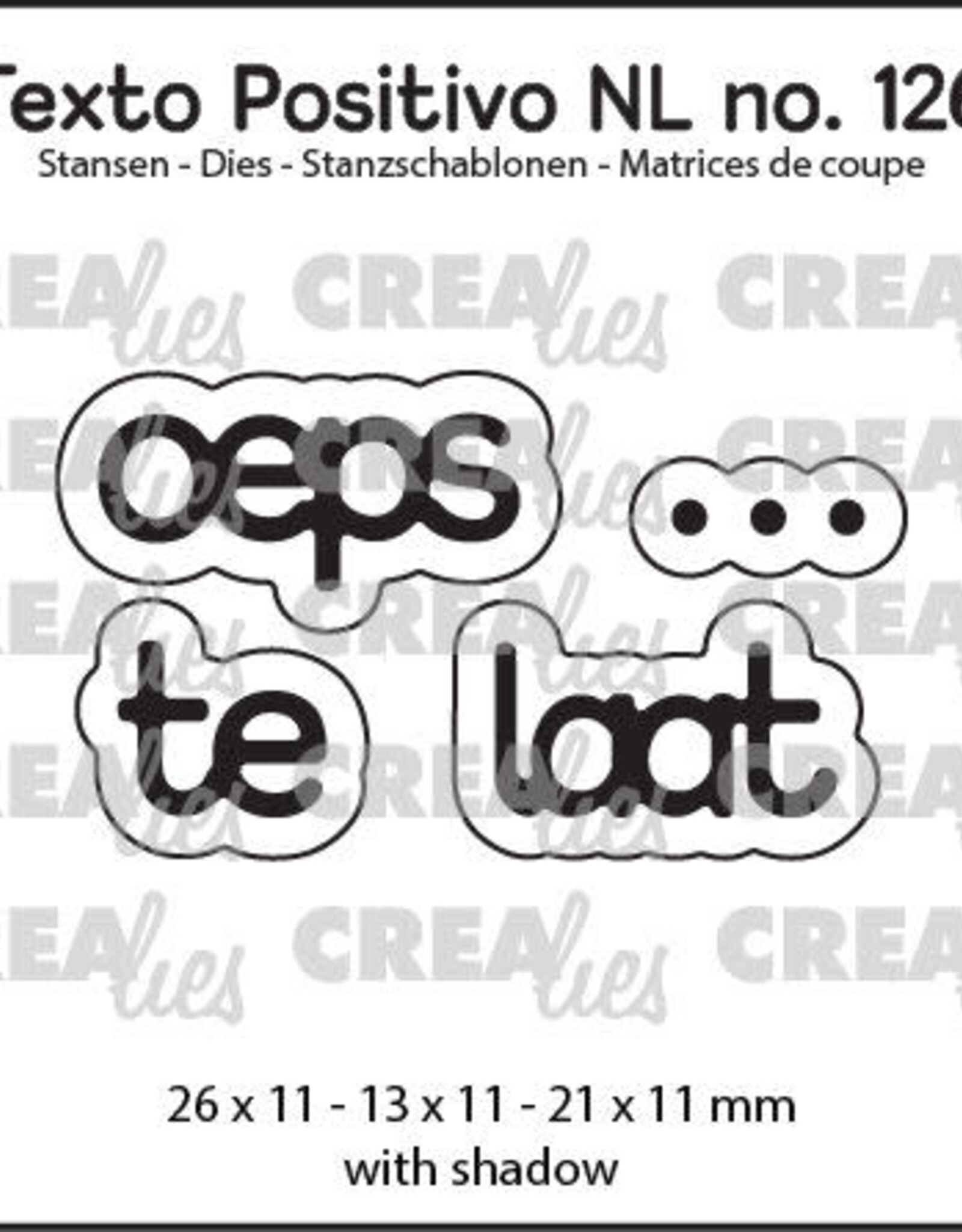 Crealies Crealies Texto Positivo stansen no. 126, oeps ... te laat