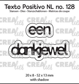 Crealies Crealies Texto Positivo stansen no. 128, een dankjewel