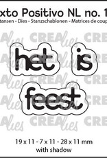 Crealies Crealies Texto Positivo stansen no. 136, het is feest