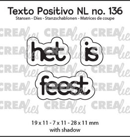 Crealies Crealies Texto Positivo stansen no. 136, het is feest