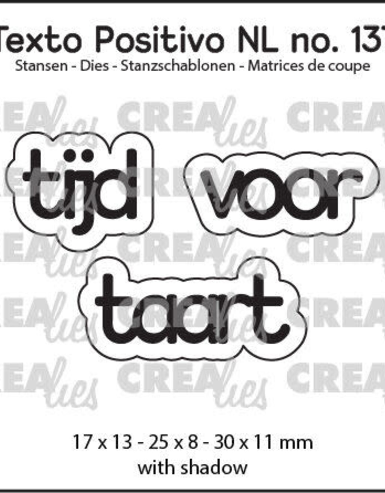 Crealies Crealies Texto Positivo stansen no. 137, tijd voor taart