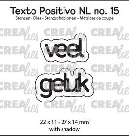 Crealies Crealies Texto Positivo stansen no. 15, veel geluk