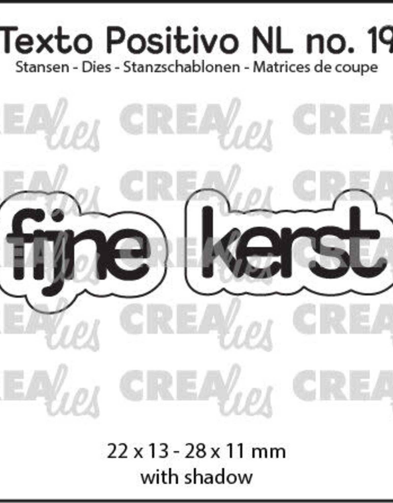 Crealies Crealies Texto Positivo stansen no. 19, fijne kerst