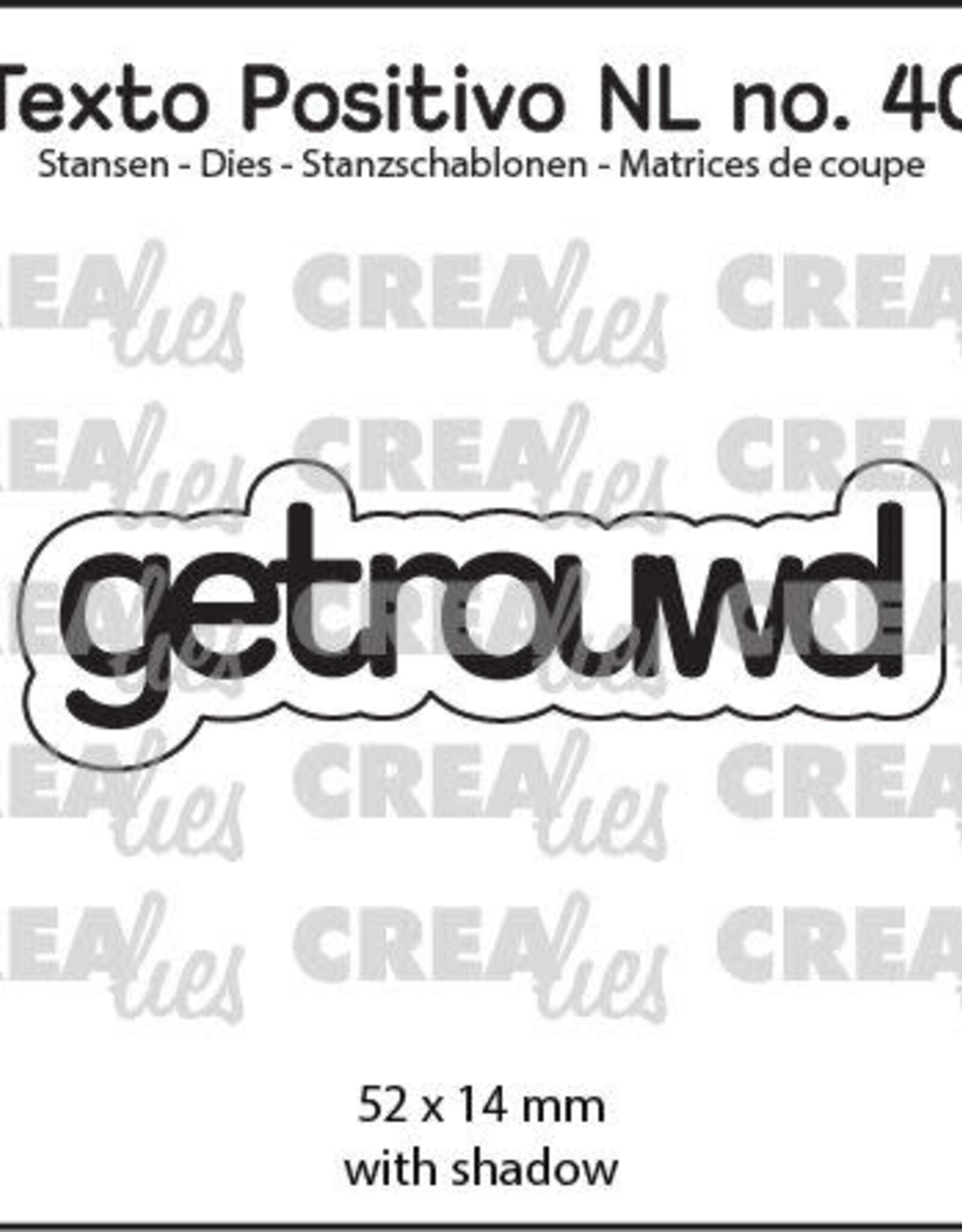 Crealies Crealies  Texto Positivo stansen no. 40, getrouwd