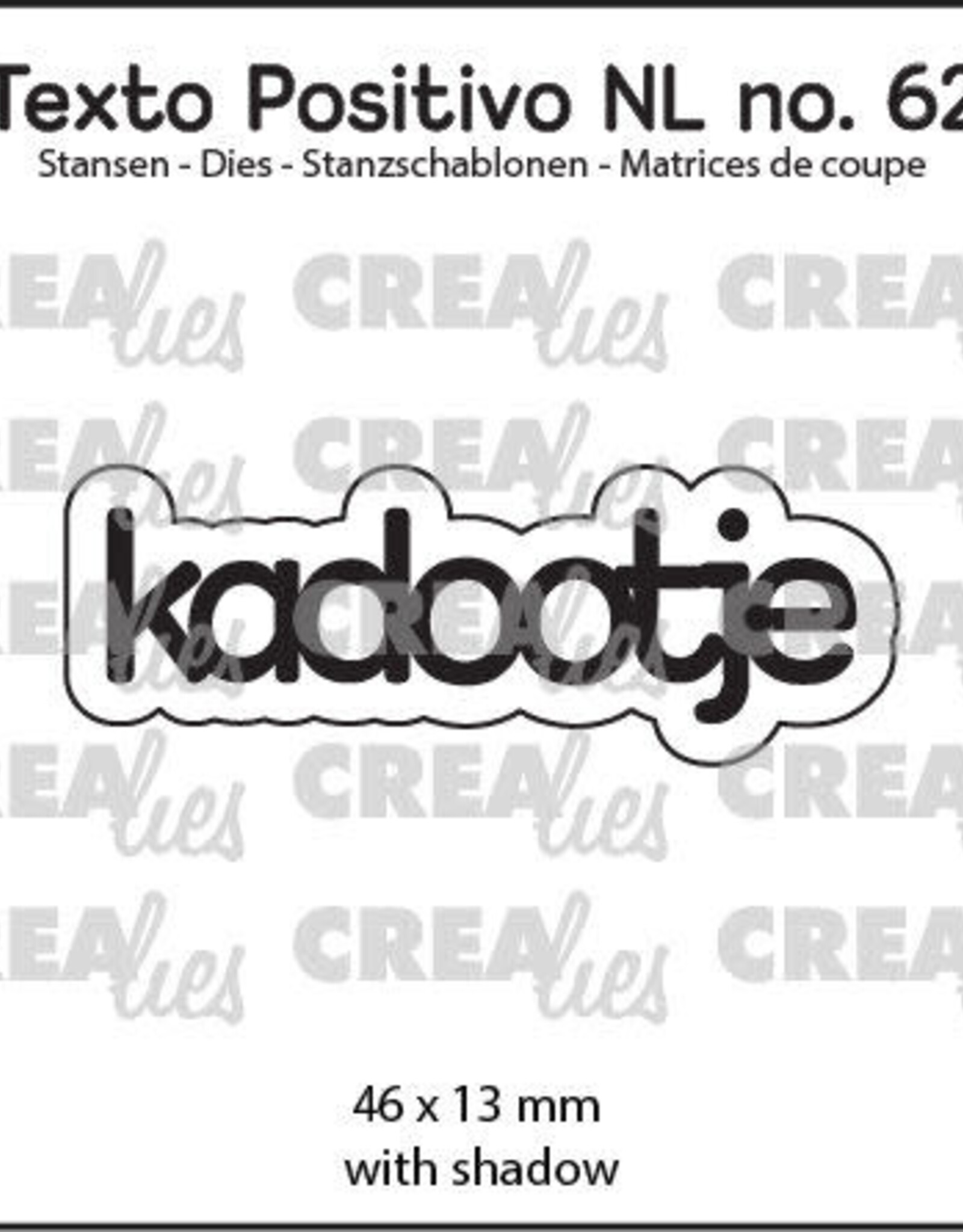Crealies Crealies  Texto Positivo stansen no. 62, kadootje