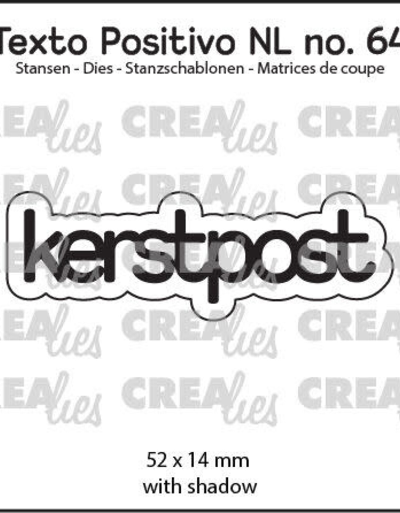 Crealies Crealies  Texto Positivo stansen no. 64, kerstpost