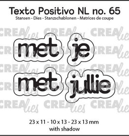 Crealies Crealies  Texto Positivo stansen no. 65, met je / met jullie