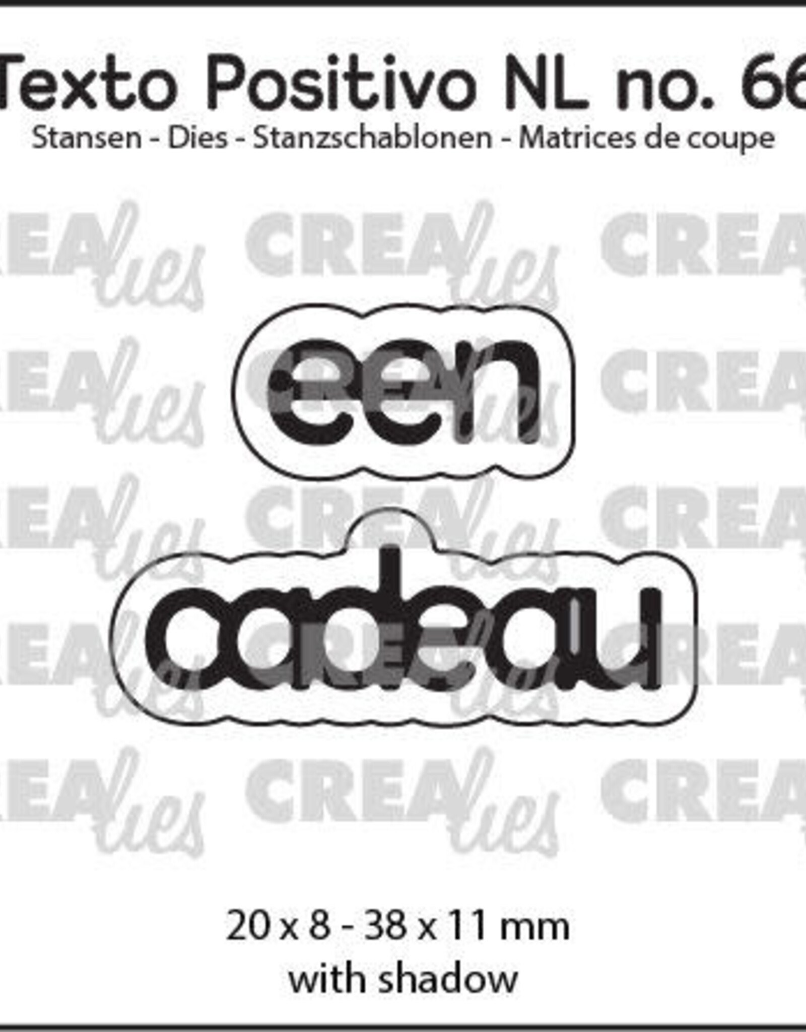 Crealies Crealies  Texto Positivo stansen no. 66, een cadeau