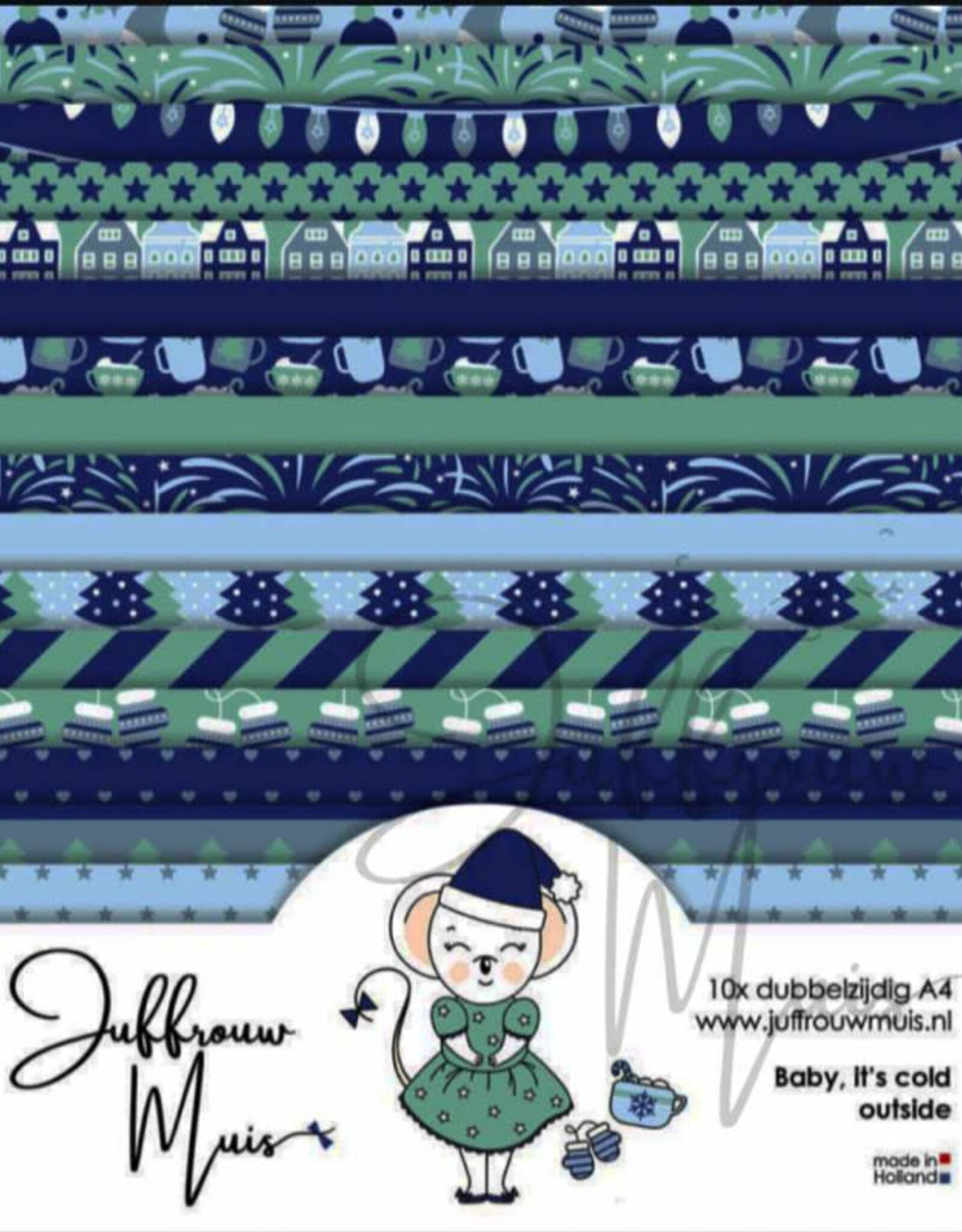 Juffrouw Muis Juffrouw  Muis - Cardstock paperpad A4 - Baby it's cold outside