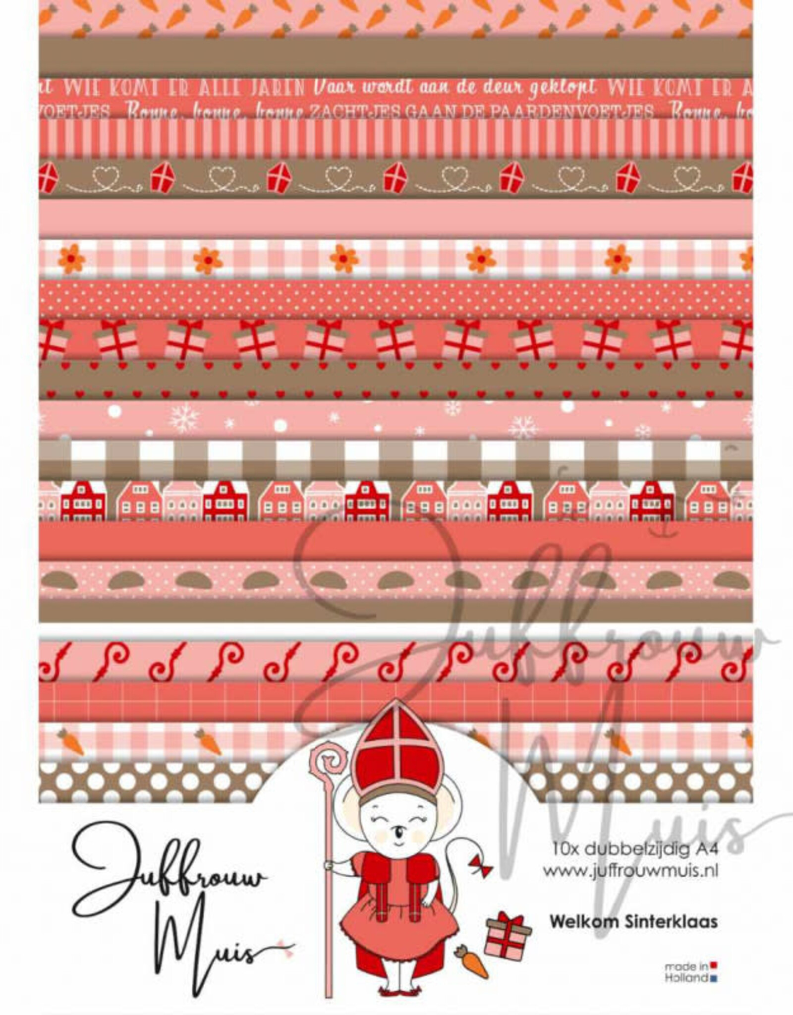 Juffrouw Muis Juffrouw  Muis - Cardstock paperpad A4 - Welkom Sinterklaas