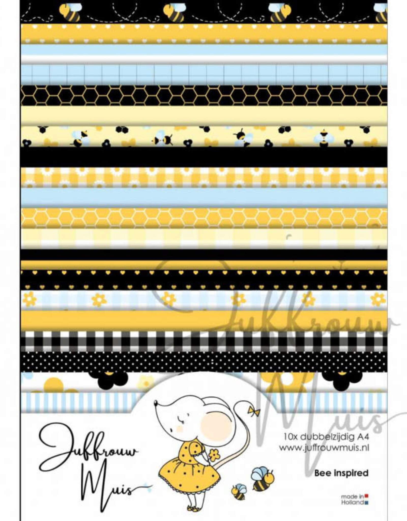 Juffrouw Muis Juffrouw  Muis - Cardstock paperpad A4 - Bee Inspired