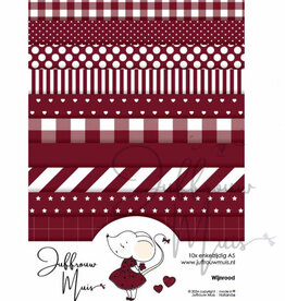 Juffrouw Muis Juffrouw  Muis -Tiny Cardstock A5  - Wijnrood