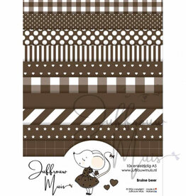 Juffrouw Muis Juffrouw Muis -Tiny Cardstock A5 - Bruine Beer